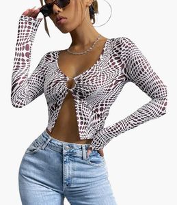 Brown Pattern Crop Top