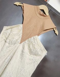 Cream Color Floral Print Dress For 32 Bust