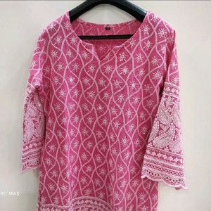 Beautiful Pink Cotton Kurti