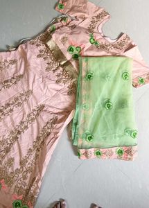 Peach Embroidered Lehenga Choli
