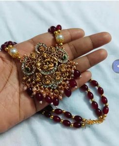Asta Lakshmi With Monalisa Beads Maroon