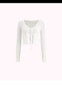 H&m white tie up top