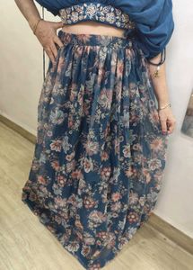 Designer Indo Western Skirt With Cannes &amp; Top