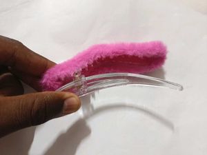 Pink Fuzzy Hair Clip