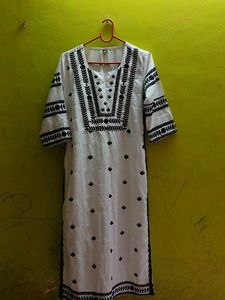 Elegant White Cotton Kurta