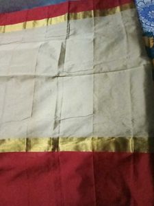Brand New CottonSilk Saree with Golden LaceBorder