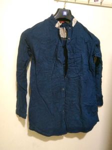 Stylish Blue Long Sleeve Shirt