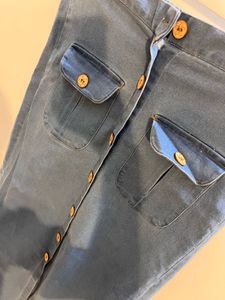 Denim Button Skirt For Women