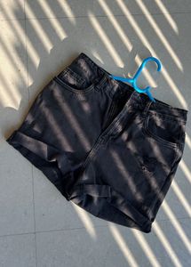 Black Denim Shorts