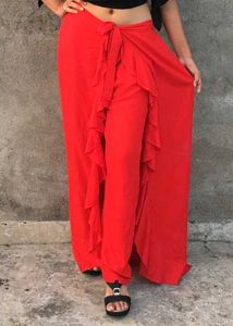 Red Ruffle Palazo
