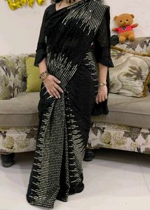 Black&amp;Gold Designer Saree