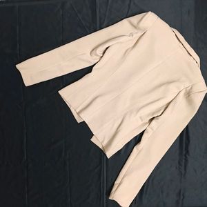 Nude Blazer With High Shoulder Pads