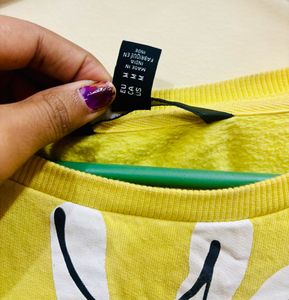 Women Yellow Sweatshirt