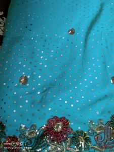 Georgette Embroidery And Sequins Saree