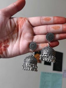 Silver Jhumka Earrings