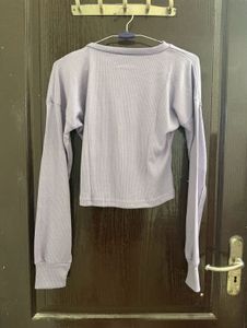 Lavender Cropped Long Sleeve Top