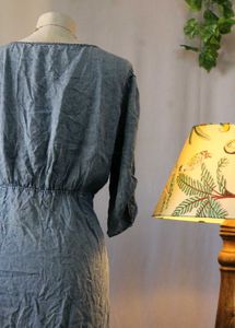Blue Button-Down Dress