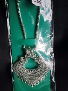 Silver Tone Statement Necklace &amp; Earring Set