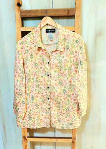 Peach Colour Printed Cotton Shirt Size-42