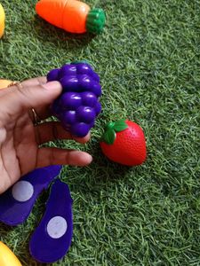 Hardly Used Fruits With Knife Cut Toy