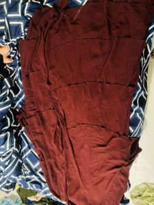 Burgundy Tiered Burqa