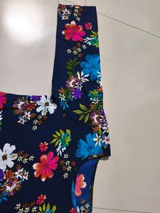 Navy Blue Floral Top