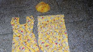 Yellow Silk Suit Set