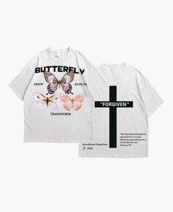 TEESANIME Butterfly Design Oversized T Shirt for M