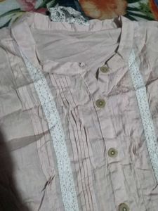 Blouse with Lace Trim Detail