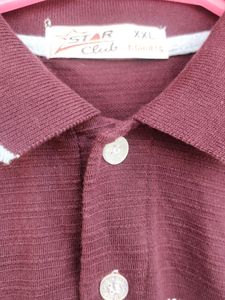 Mens XXL Tshirt Maroon And White