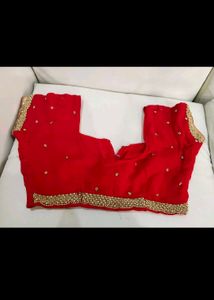 Elegant Red Embroidered Saree