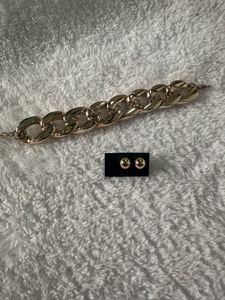 Golden Bracelet With Studs