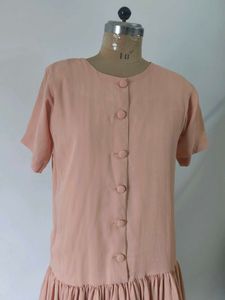 Vintage Salmon Dropped Waist Dress
