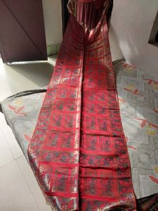 Red Banarasi Silk dupatta