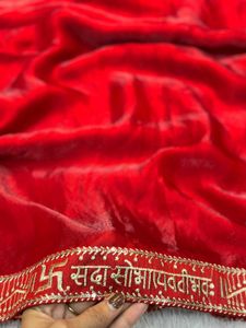 Red Embroidered Saree