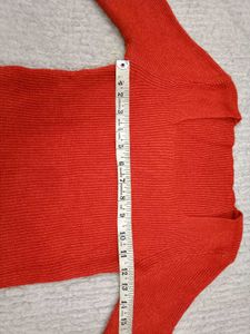 Orange Square Neck Top For Women