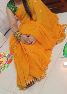 Mustard Yellow Sari