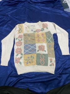 Vintage Floral Patchwork Sweater