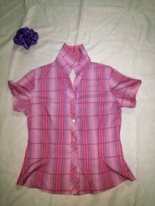 Pink Plaid Short Sleeve Button Down