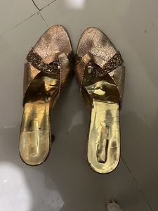 Golden Sequin Heeled Sandal EU 39