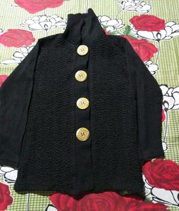 Elegant Black Knit Cardigan used