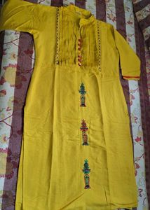 Yellow Embroidered Kurta