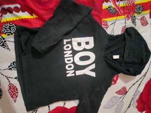 Crop Black Hoodie