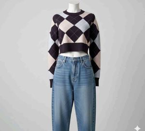 Argyle Cropped Sweater