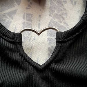 Black Heart Halter Top