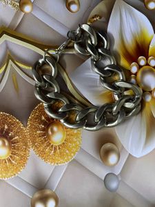 Chunky Silver Chain And Bracelet