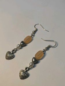 Heart Drop Earrings Handmade
