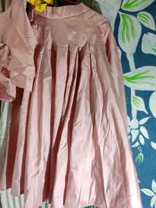 Pink Satin Skirt and Blouse Set