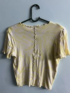 Yellow Tie Dye  Ribbed Crop Top