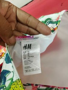 H&amp;M Tropical Floral Ruffle One-Piece Swimsuit